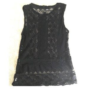 Black lace cover tank top